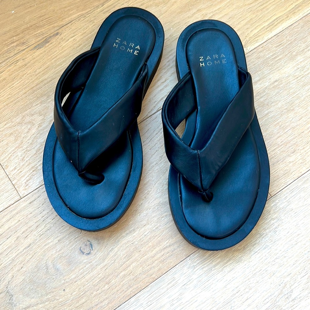 Zara home leather sandals size 7